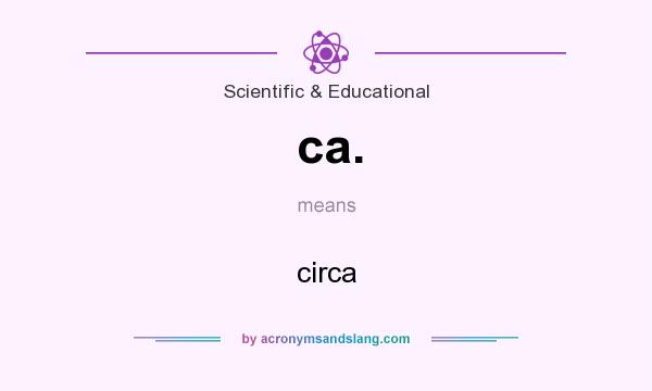 What does ca. mean? It stands for circa
