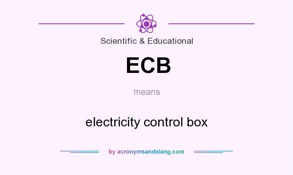 What does ECB mean? It stands for electricity control box