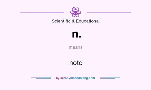 What does n. mean? It stands for note