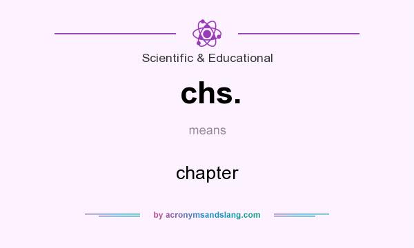 What does chs. mean? It stands for chapter