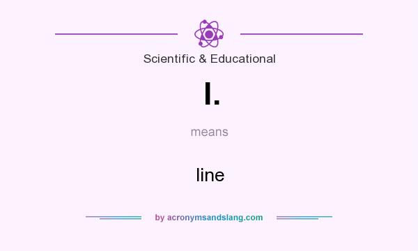 What does l. mean? It stands for line