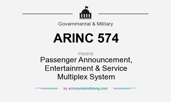 What does ARINC 574 mean? It stands for Passenger Announcement, Entertainment & Service Multiplex System