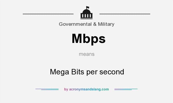 What does Mbps mean? It stands for Mega Bits per second