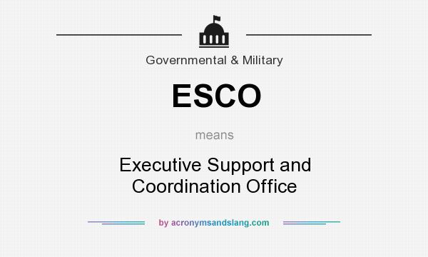 What does ESCO mean? It stands for Executive Support and Coordination Office