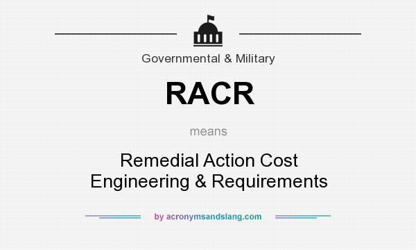 What does RACR mean? It stands for Remedial Action Cost Engineering & Requirements