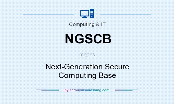 What does NGSCB mean? It stands for Next-Generation Secure Computing Base