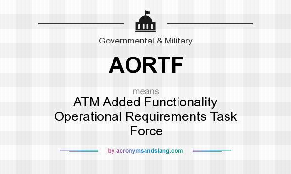 What does AORTF mean? It stands for ATM Added Functionality Operational Requirements Task Force