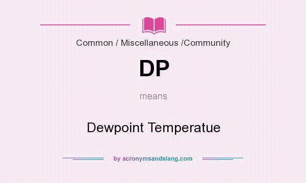What does DP mean? It stands for Dewpoint Temperatue