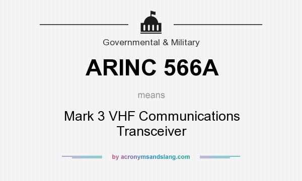 What does ARINC 566A mean? It stands for Mark 3 VHF Communications Transceiver