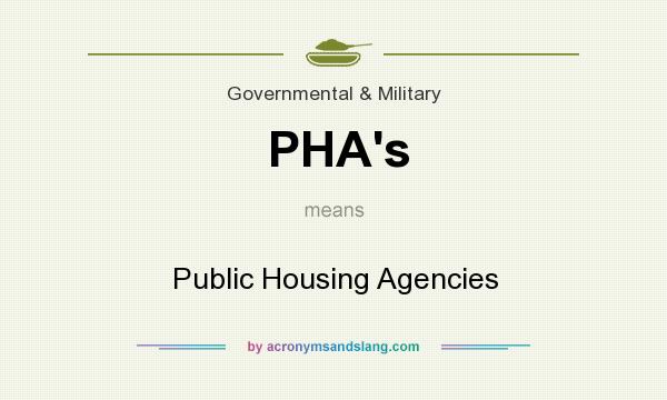 What does PHA`s mean? It stands for Public Housing Agencies