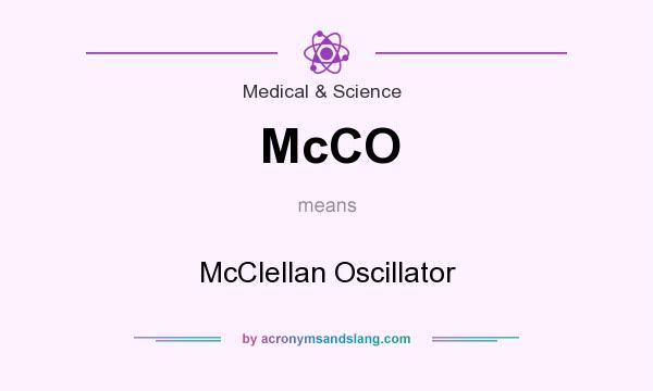 What does McCO mean? It stands for McClellan Oscillator