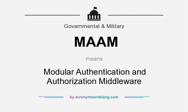 What does MAAM mean? It stands for Modular Authentication and Authorization Middleware