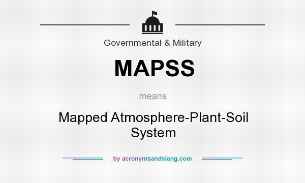 What does MAPSS mean? It stands for Mapped Atmosphere-Plant-Soil System