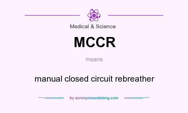 What does MCCR mean? It stands for manual closed circuit rebreather