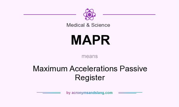 What does MAPR mean? It stands for Maximum Accelerations Passive Register