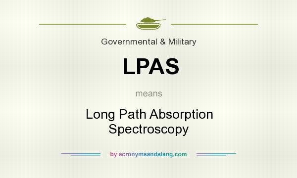What does LPAS mean? It stands for Long Path Absorption Spectroscopy