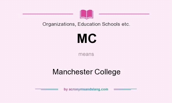 What does MC mean? It stands for Manchester College