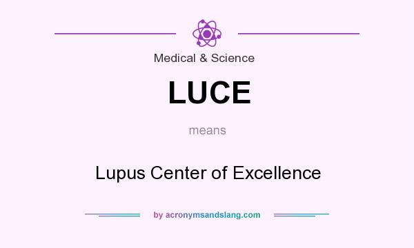 What does LUCE mean? It stands for Lupus Center of Excellence