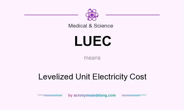What does LUEC mean? It stands for Levelized Unit Electricity Cost