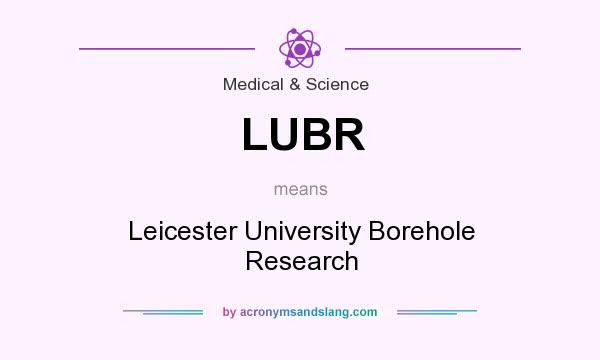 What does LUBR mean? It stands for Leicester University Borehole Research