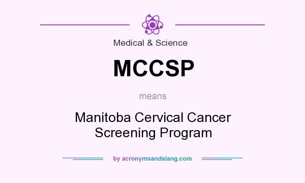 What does MCCSP mean? It stands for Manitoba Cervical Cancer Screening Program