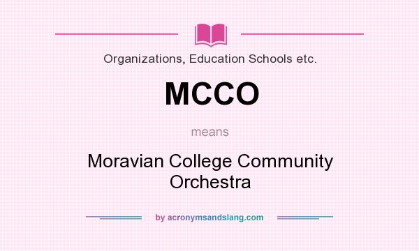 What does MCCO mean? It stands for Moravian College Community Orchestra