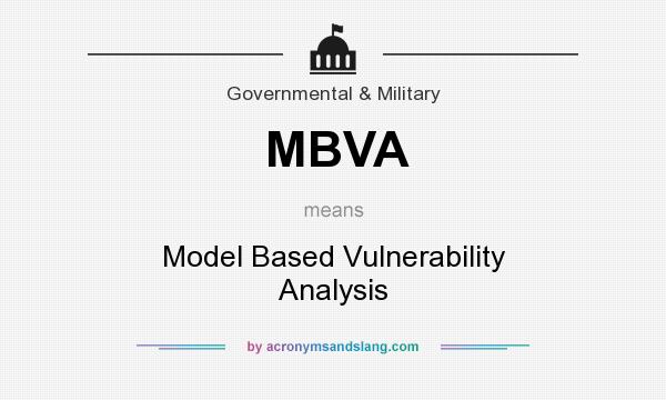 What does MBVA mean? It stands for Model Based Vulnerability Analysis