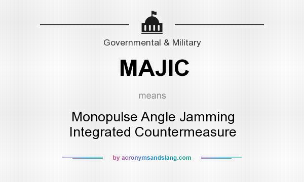 What does MAJIC mean? It stands for Monopulse Angle Jamming Integrated Countermeasure