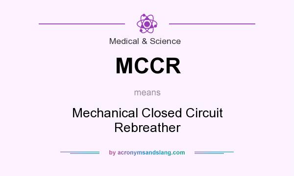What does MCCR mean? It stands for Mechanical Closed Circuit Rebreather