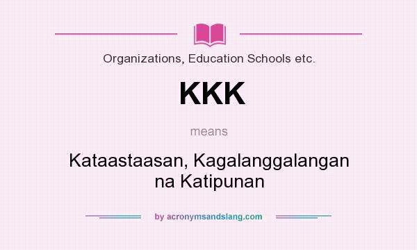 What does KKK mean? It stands for Kataastaasan, Kagalanggalangan na Katipunan