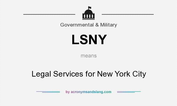 What does LSNY mean? It stands for Legal Services for New York City
