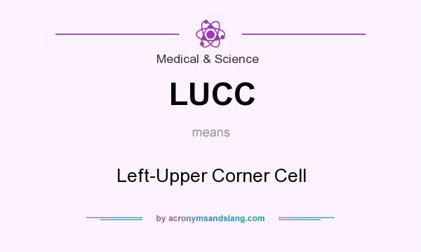 What does LUCC mean? It stands for Left-Upper Corner Cell