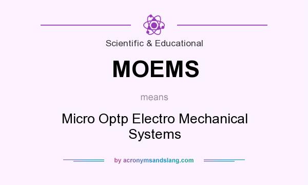 What does MOEMS mean? It stands for Micro Optp Electro Mechanical Systems