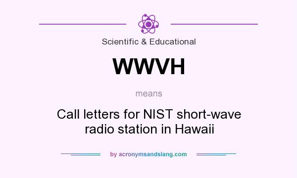 What does WWVH mean? It stands for Call letters for NIST short-wave radio station in Hawaii