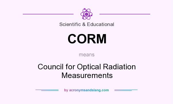What does CORM mean? It stands for Council for Optical Radiation Measurements