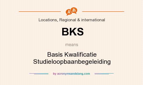 What does BKS mean? It stands for Basis Kwalificatie Studieloopbaanbegeleiding