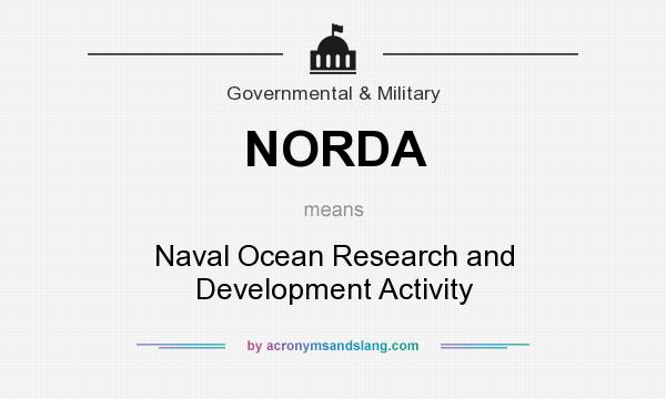 What does NORDA mean? It stands for Naval Ocean Research and Development Activity