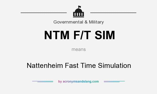 What does NTM F/T SIM mean? It stands for Nattenheim Fast Time Simulation