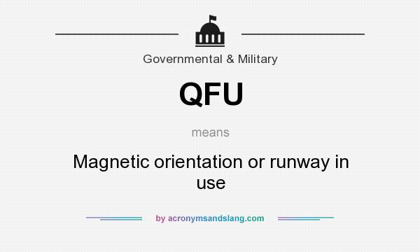 What does QFU mean? It stands for Magnetic orientation or runway in use
