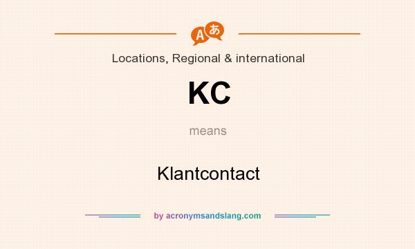 What does KC mean? It stands for Klantcontact