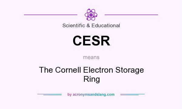 What does CESR mean? It stands for The Cornell Electron Storage Ring