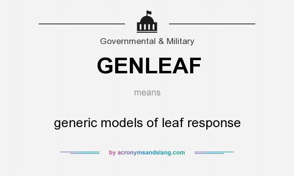 What does GENLEAF mean? It stands for generic models of leaf response