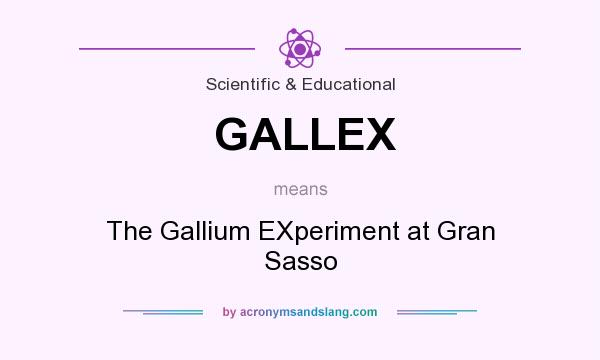 What does GALLEX mean? It stands for The Gallium EXperiment at Gran Sasso