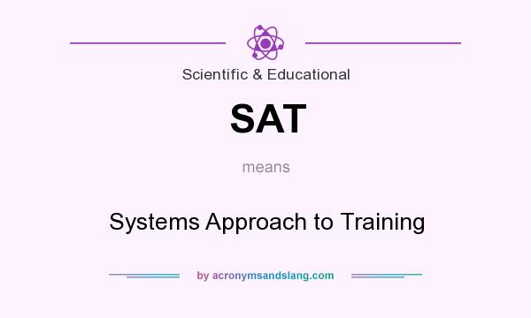 What does SAT mean? It stands for Systems Approach to Training