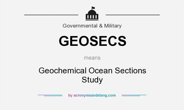 What does GEOSECS mean? It stands for Geochemical Ocean Sections Study