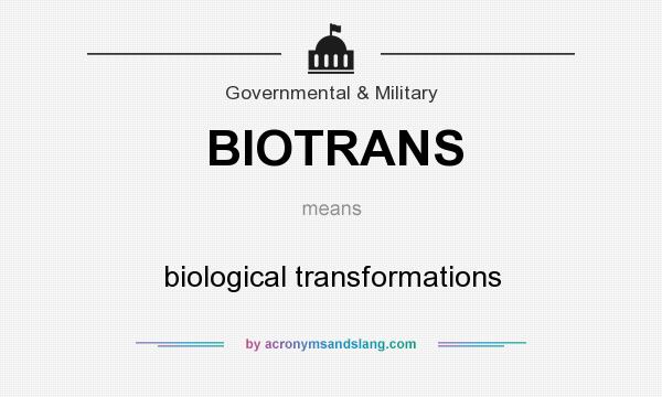 What does BIOTRANS mean? It stands for biological transformations
