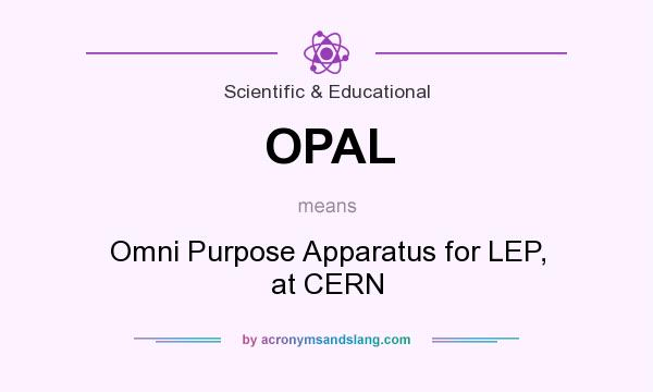 What does OPAL mean? It stands for Omni Purpose Apparatus for LEP, at CERN