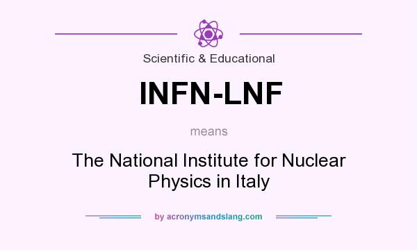 What does INFN-LNF mean? It stands for The National Institute for Nuclear Physics in Italy