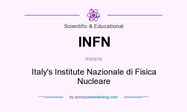 What does INFN mean? It stands for Italy`s Institute Nazionale di Fisica Nucleare