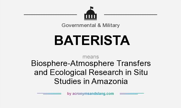 What does BATERISTA mean? It stands for Biosphere-Atmosphere Transfers and Ecological Research in Situ Studies in Amazonia